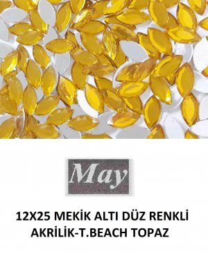 12X25 MEKİK ALTI DÜZ RENKLİ AKRİLİK-T.BEACH TOPAZ