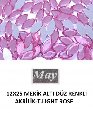 12X25 MEKİK ALTI DÜZ RENKLİ AKRİLİK-T.LIGHT ROSE