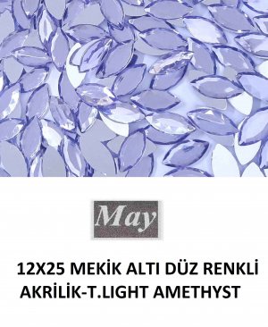 12X25 MEKİK ALTI DÜZ RENKLİ AKRİLİK-T.LIGHT AMETHYST