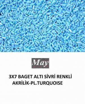 3X7 BAGET ALTI SİVRİ RENKLİ AKRİLİK-PL.TURQUOISE