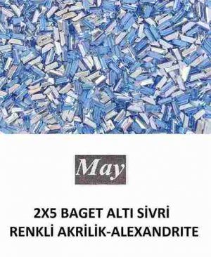 2X5 BAGET ALTI SİVRİ RENKLİ AKRİLİK-ALEXANDRITE