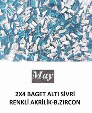 2X4 BAGET ALTI SİVRİ RENKLİ AKRİLİK-BLUE ZIRCON