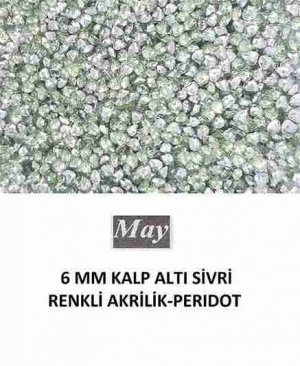 6 MM KALP ALTI SİVRİ RENKLİ AKRİLİK-PERIDOT