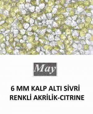 6 MM KALP ALTI SİVRİ RENKLİ AKRİLİK-CITRINE