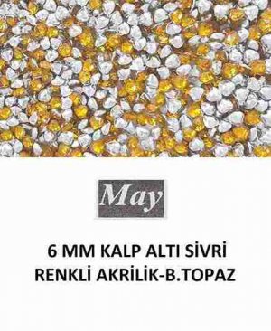 6 MM KALP ALTI SİVRİ RENKLİ AKRİLİK-BEACH TOPAZ