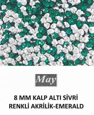 8 MM KALP ALTI SİVRİ RENKLİ AKRİLİK-EMERALD