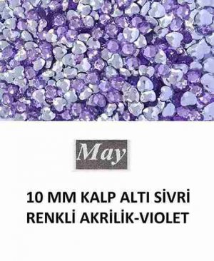 10 MM KALP ALTI SİVRİ RENKLİ AKRİLİK-VIOLET