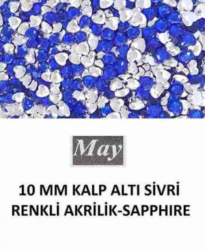 10 MM KALP ALTI SİVRİ RENKLİ AKRİLİK-SAPPHIRE