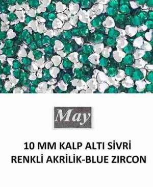 10 MM KALP ALTI SİVRİ RENKLİ AKRİLİK-BLUE ZIRCON