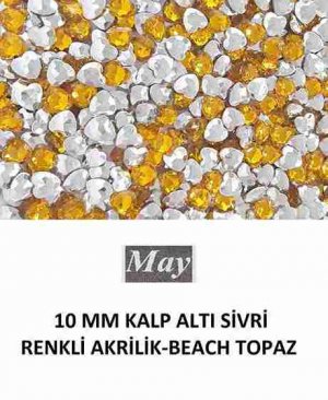 10 MM KALP ALTI SİVRİ RENKLİ AKRİLİK-BEACH TOPAZ