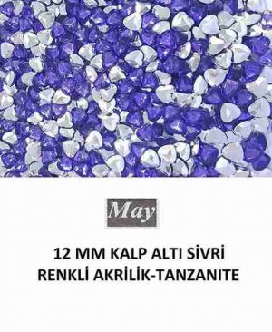 12 MM KALP ALTI SİVRİ RENKLİ AKRİLİK-TANZANITE