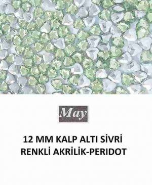 12 MM KALP ALTI SİVRİ RENKLİ AKRİLİK-PERIDOT