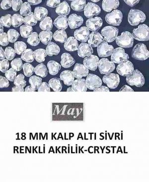 18 MM KALP ALTI SİVRİ RENKLİ AKRİLİK-CRYSTAL
