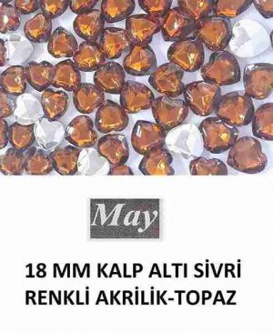 18 MM KALP ALTI SİVRİ RENKLİ AKRİLİK-TOPAZ