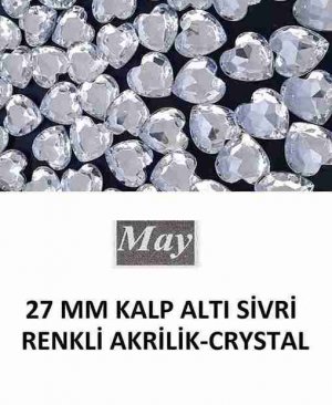 27 MM KALP ALTI SİVRİ RENKLİ AKRİLİK-CRYSTAL