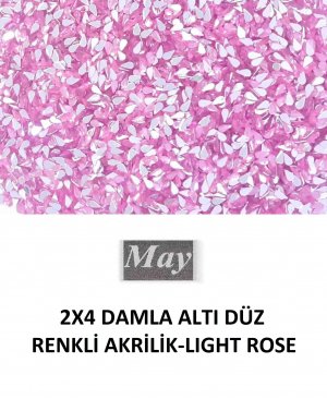 2X4 DAMLA ALTI DÜZ RENKLİ AKRİLİK-LIGHT ROSE