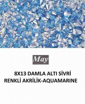 8X13 DAMLA ALTI SİVRİ RENKLİ AKRİLİK-AQUAMARINE