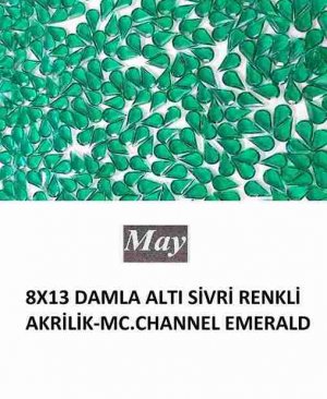 8X13 DAMLA ALTI SİVRİ RENKLİ AKRİLİK-MC.CHANNEL EMERALD