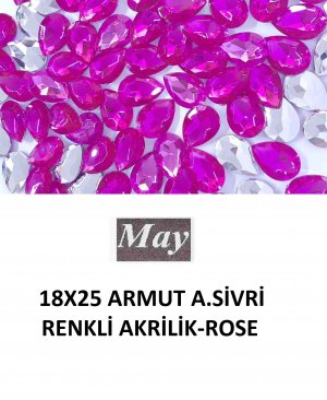 18X25 ARMUT ALTI SİVRİ RENKLİ AKRİLİK-ROSE