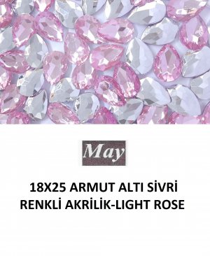 18X25 ARMUT ALTI SİVRİ RENKLİ AKRİLİK-LIGHT ROSE