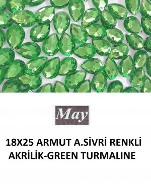 18X25 ARMUT ALTI SİVRİ RENKLİ AKRİLİK-GREEN TURMALINE