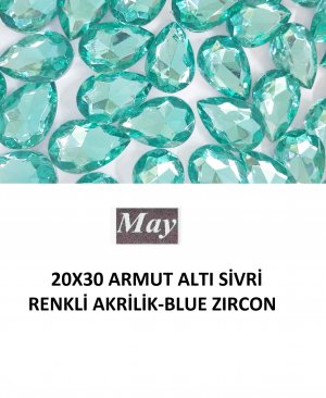 20X30 ARMUT ALTI SİVRİ RENKLİ AKRİLİK-BLUE ZIRCON