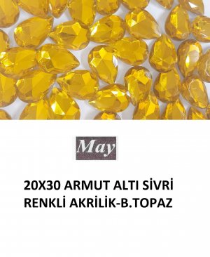 20X30 ARMUT ALTI SİVRİ RENKLİ AKRİLİK-BEACH TOPAZ