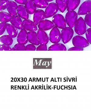 20X30 ARMUT ALTI SİVRİ RENKLİ AKRİLİK-FUCHSIA