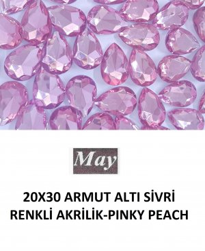 20X30 ARMUT ALTI SİVRİ RENKLİ AKRİLİK-PINKY PEACH
