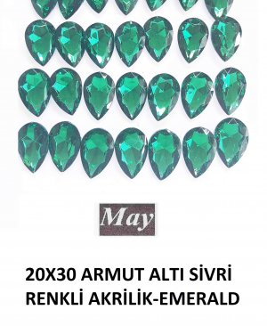 20X30 ARMUT ALTI SİVRİ RENKLİ AKRİLİK-EMERALD