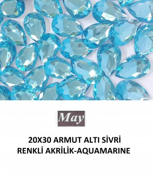 20X30 ARMUT ALTI SİVRİ RENKLİ AKRİLİK-AQUAMARINE