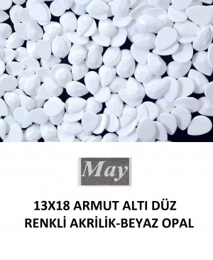 13X18 ARMUT ALTI DÜZ RENKLİ AKRİLİK-BEYAZ OPAL