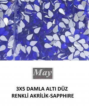 3X5 DAMLA ALTI DÜZ RENKLİ AKRİLİK-SAPPHIRE