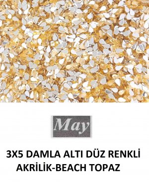 3X5 DAMLA ALTI DÜZ RENKLİ AKRİLİK-BEACH TOPAZ