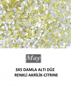3X5 DAMLA ALTI DÜZ RENKLİ AKRİLİK-CITRINE