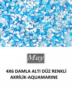 4X6 DAMLA ALTI DÜZ RENKLİ AKRİLİK-AQUAMARINE