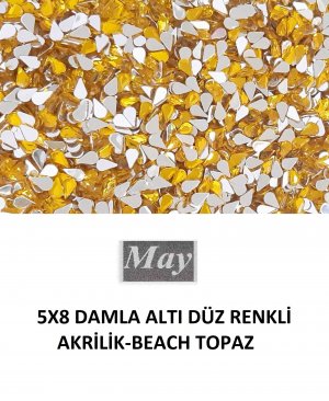 5X8 DAMLA ALTI DÜZ RENKLİ AKRİLİK-BEACH TOPAZ