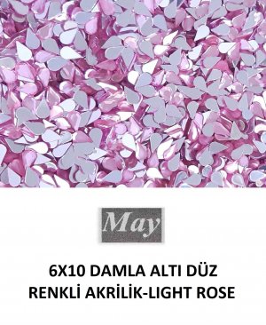 6X10 DAMLA ALTI DÜZ RENKLİ AKRİLİK-LIGHT ROSE