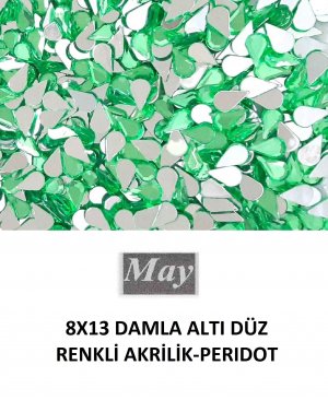 8X13 DAMLA ALTI DÜZ RENKLİ AKRİLİK-PERIDOT