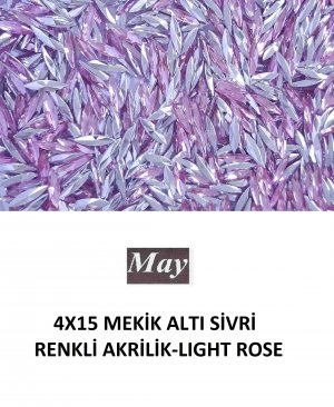 4X15 MEKİK ALTI SİVRİ RENKLİ AKRİLİK-LIGHT ROSE