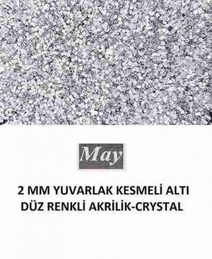 2 MM T.YUVARLAK KESMELİ ALTI DÜZ RENKLİ AKRİLİK-CRYSTAL