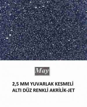 2,5 MM T.YUVARLAK KESMELİ ALTI DÜZ RENKLİ AKRİLİK-JET