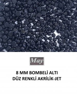 8 MM BOMBELİ ALTI DÜZ RENKLİ AKRİLİK-JET