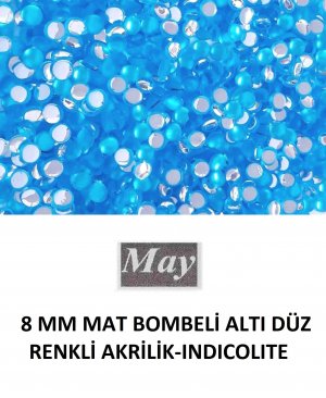 8 MM MAT BOMBELİ ALTI DÜZ RENKLİ AKRİLİK-INDICOLITE