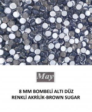 8 MM BOMBELİ ALTI DÜZ RENKLİ AKRİLİK-BROWN SUGAR