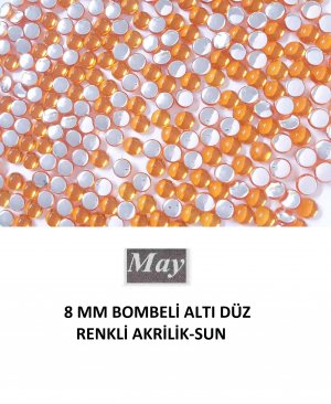 8 MM BOMBELİ ALTI DÜZ RENKLİ AKRİLİK-SUN