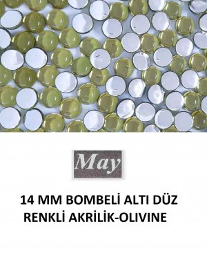 14 MM BOMBELİ ALTI DÜZ RENKLİ AKRİLİK-OLIVINE