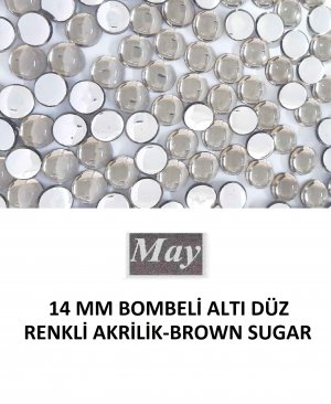 14 MM BOMBELİ ALTI DÜZ RENKLİ AKRİLİK-BROWN SUGAR