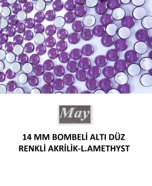 14 MM BOMBELİ ALTI DÜZ RENKLİ AKRİLİK-LIGHT AMETHYST