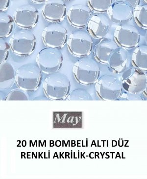 20 MM BOMBELİ ALTI DÜZ RENKLİ AKRİLİK-CRYSTAL